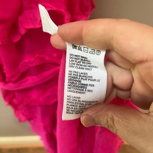 Cleobella Milana Ankle‎ Dress XS Magenta Ruffled Ethically Handmade - Picture 8 of 9